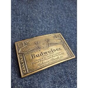 Vintage Budweiser Beer Brass Belt Buckle - Americana Collectible